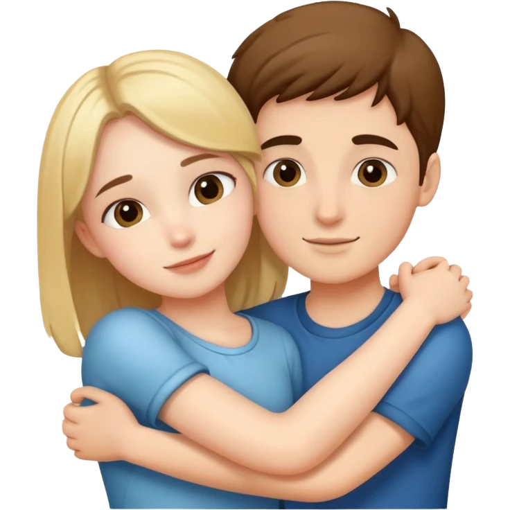 Girl and boy hugging  emoji