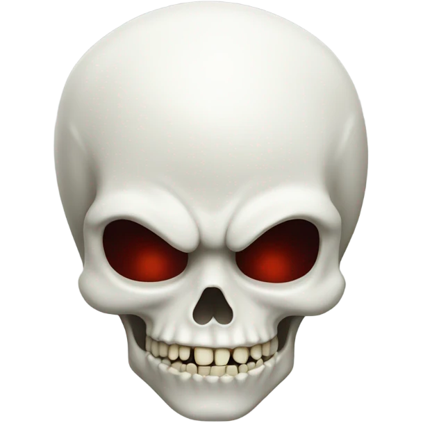 White scull with vampire teeth  emoji
