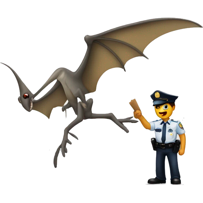 Pterodactyl mosquito picking up a cop emoji