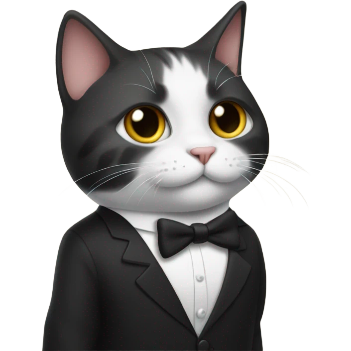Cat wearing a tuxedo  emoji