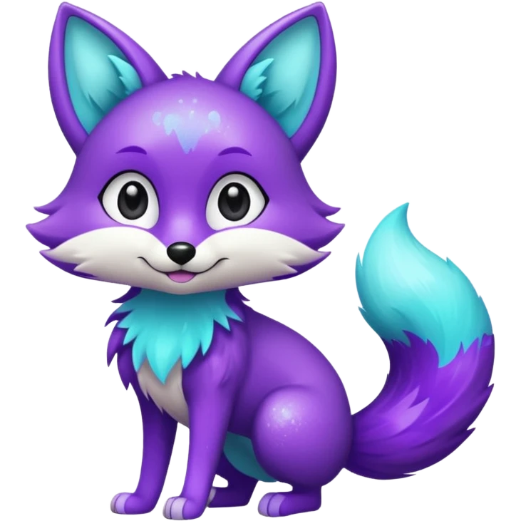 glitter purple and cian fox emoji