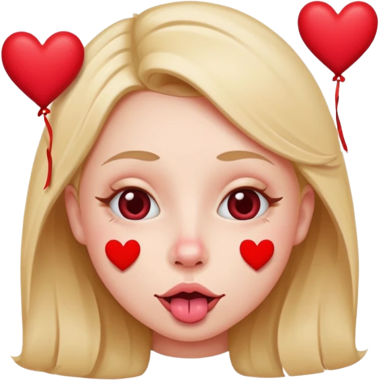 A cross eyed unisex with their tongue out far with Valentine’s Day decor/hearts around eyes facing different directions emoji