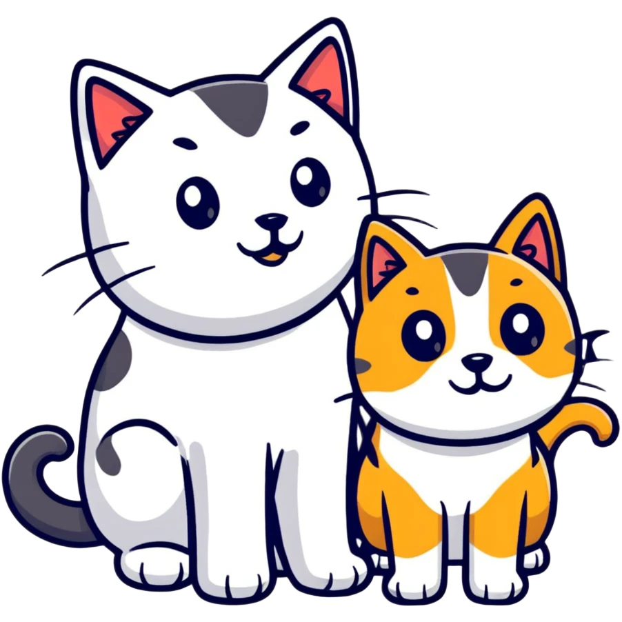 Cat and dog emoji