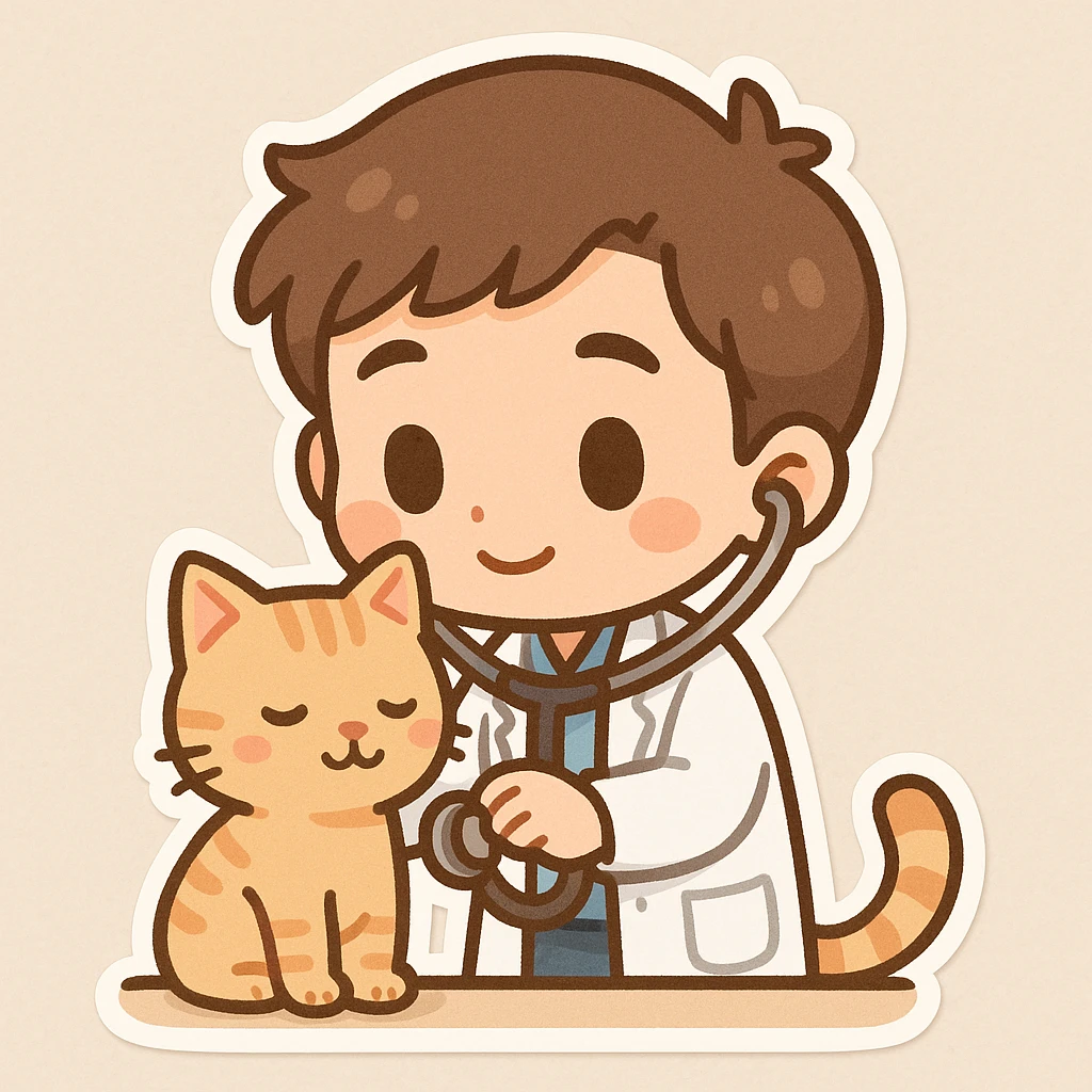 veterinarian examining a cat emoji