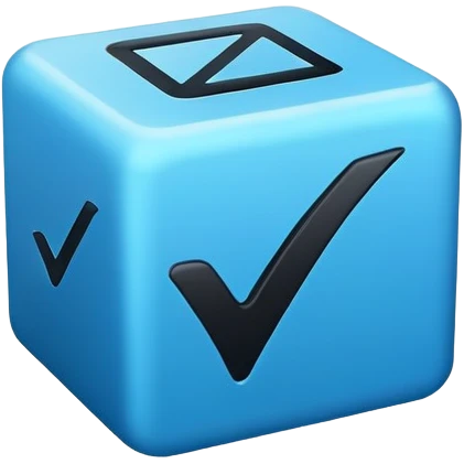 Black check with blue box around it emoji