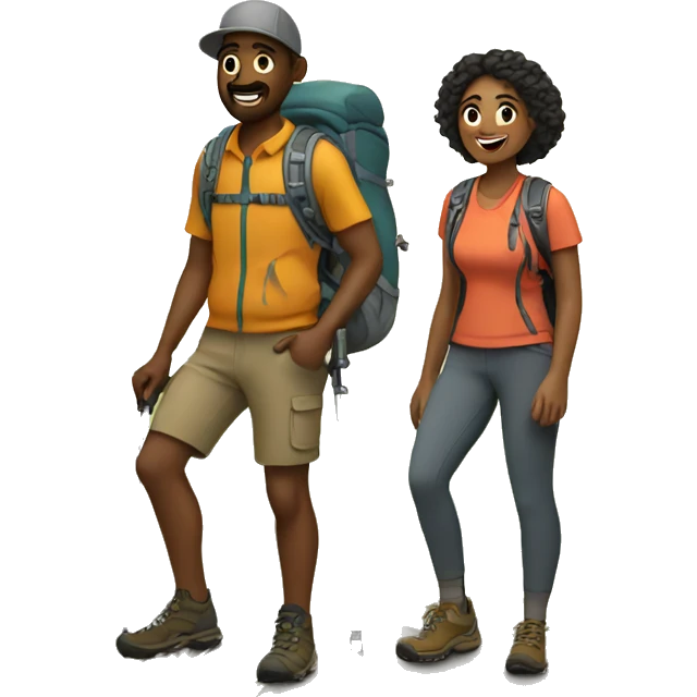 Hiking couple emoji
