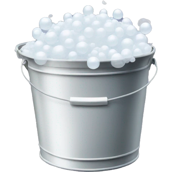 bucket full of white bubbles emoji