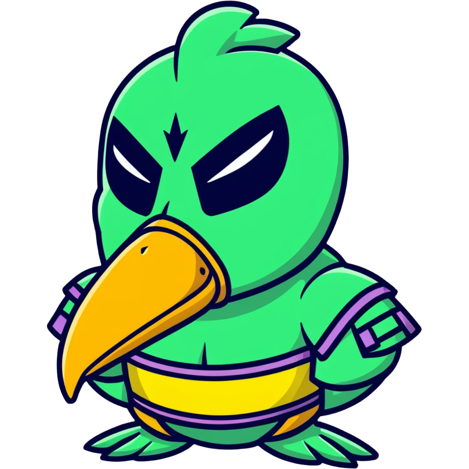 Louisiana themed luchador mask with pelican and bayou design emoji