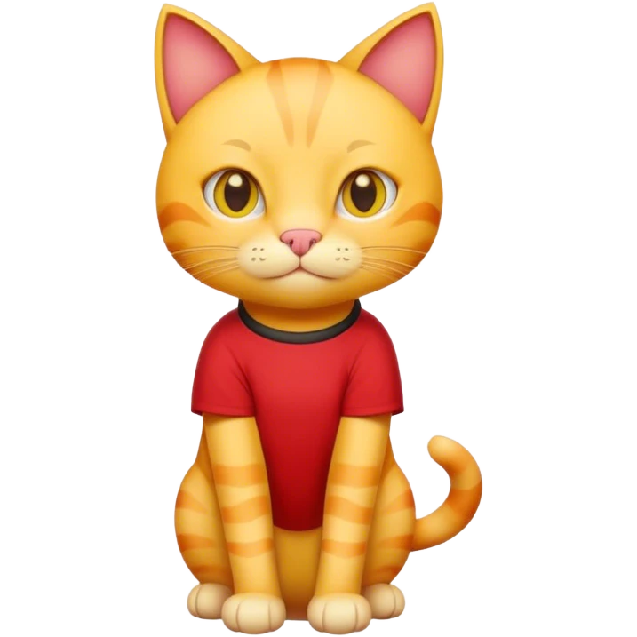 Gato amarillo con camisa roja emoji