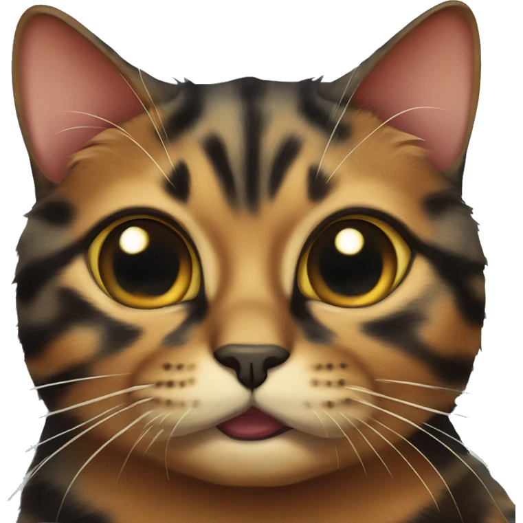 Fat hissing tortoiseshell cat emoji