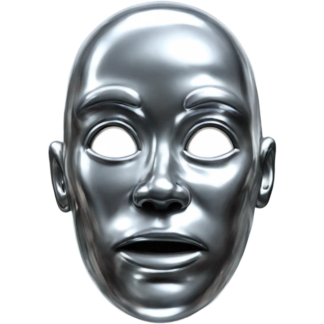 Abstract creature made of liquid chrome emoji