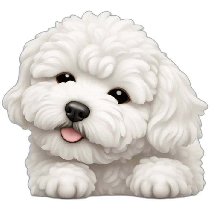 White maltipoo sleeping emoji