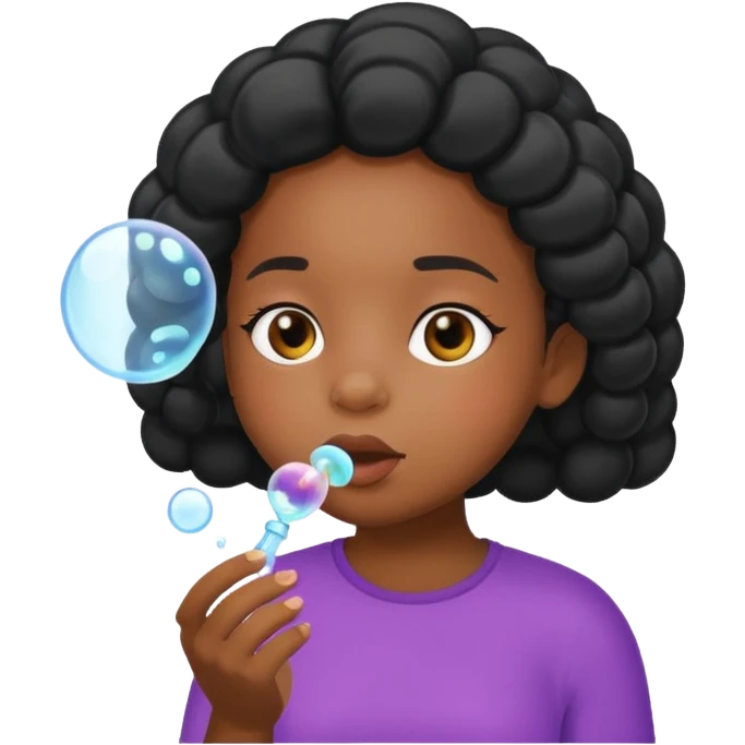 Bubble Blowing black girl emoji