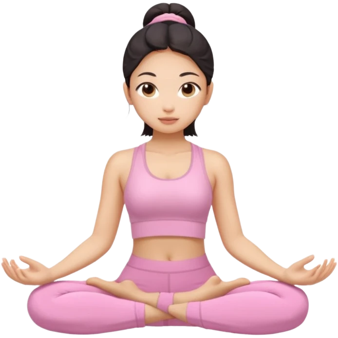 asian yoga girl light pink clothes  emoji