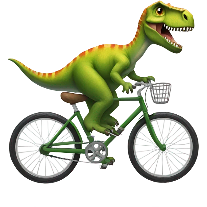 dinosaur riding a bike emoji