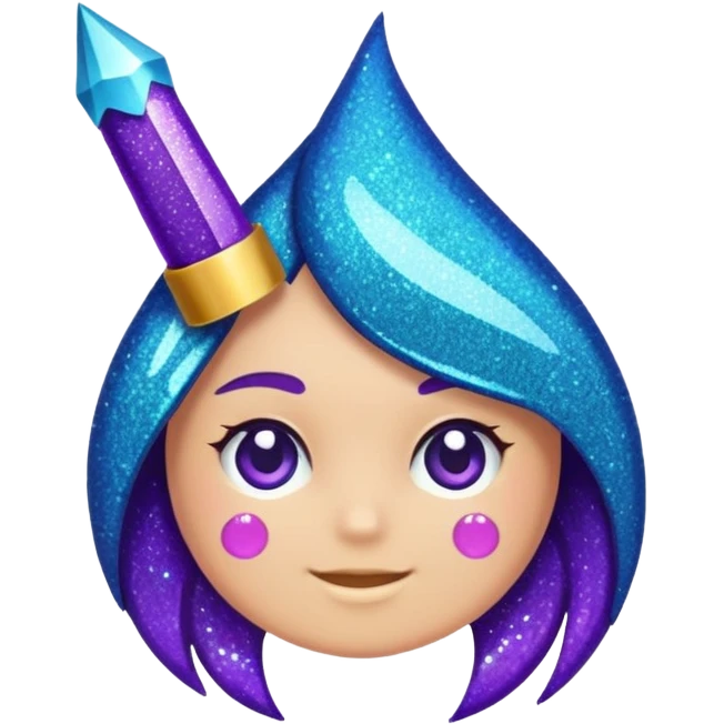 Glitter Roxo e Ciano Flecha emoji