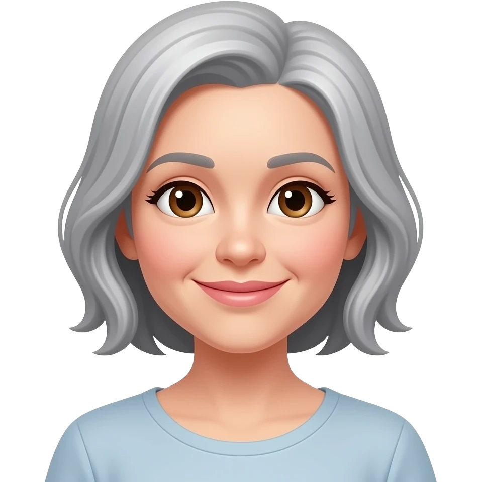 Very kind and loving with grey hair emoji