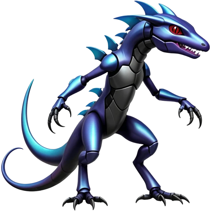 Shiny Exotic Edgy Badass Gothic Cool epic Salandit-Genesect-Koraidon-Fakémon-hybrid-creature (full body)  emoji