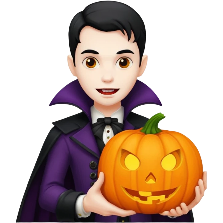 vampire with pumpkin emoji