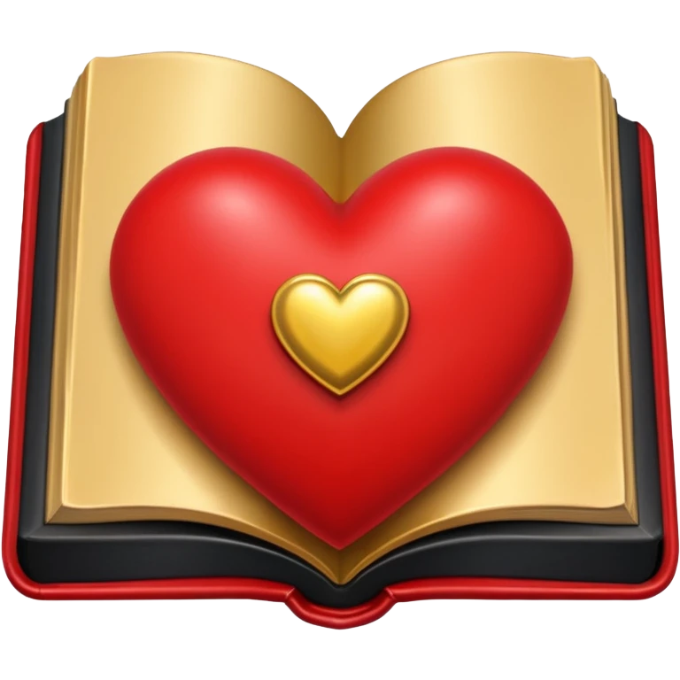 heart with a gothic book emoji
