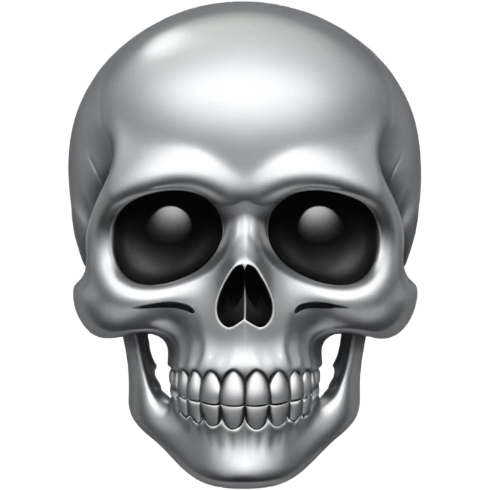 silver chrome scull emoji