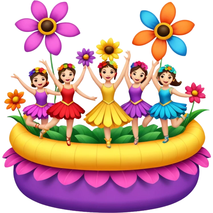 Flower Float with Dancers emoji