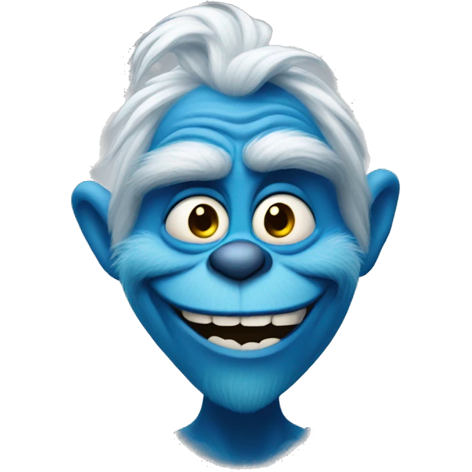 Blue grinch smirking  emoji