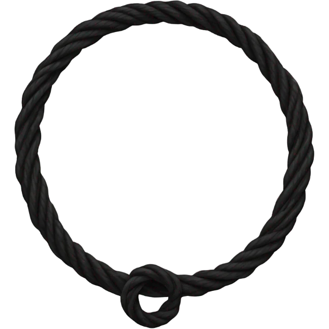 spinning rope, black, circle emoji