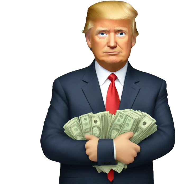 Donald trump with money emoji