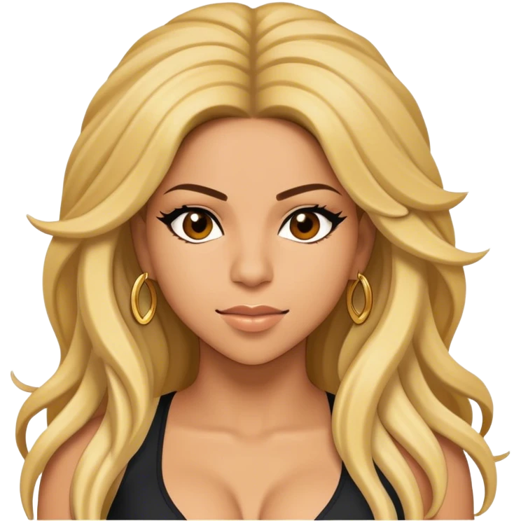 Cinematic Realistic portrait of Shakira, shown as a dynamic pop icon with expressive features and detailed modern attire, illuminated by vibrant, energetic lighting that highlights her global influence emoji