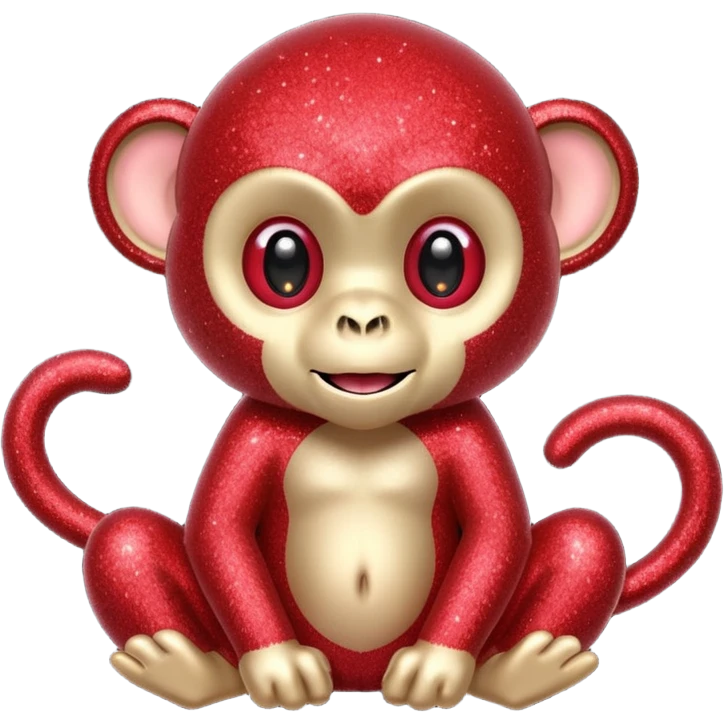 red glitter monkey emoji