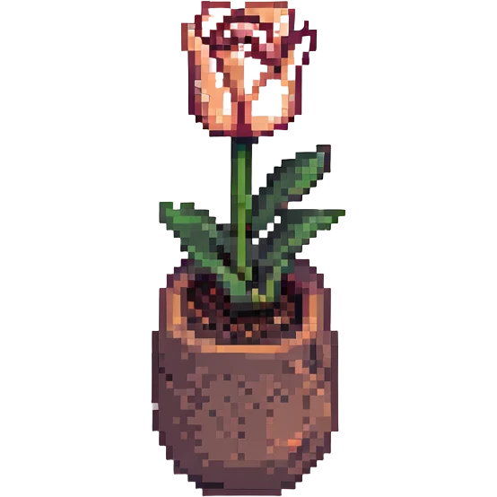 pixel art tulip, top-down view emoji
