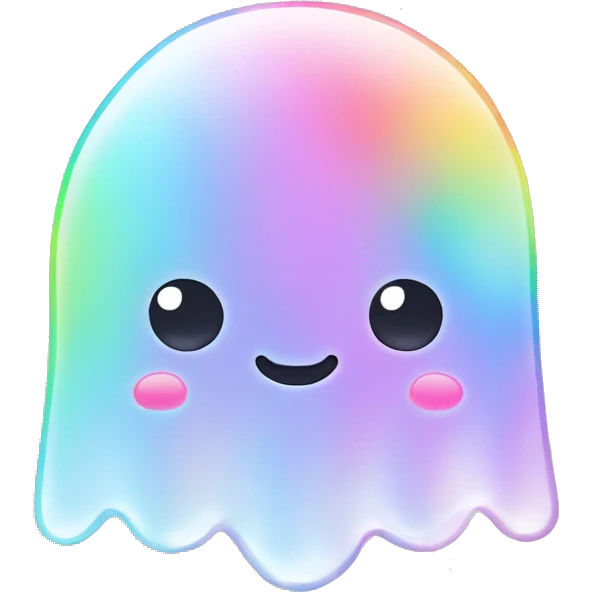 Kawaii rainbow pastel bedazzled ghost  emoji