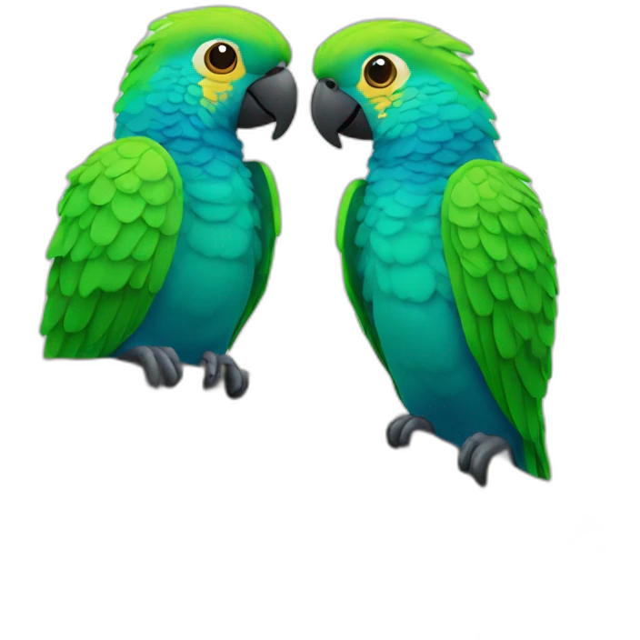 Two budgetigars: blue and green wave parrots emoji