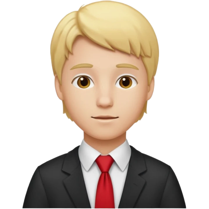 graduate student with red tie and blonde hair emoji