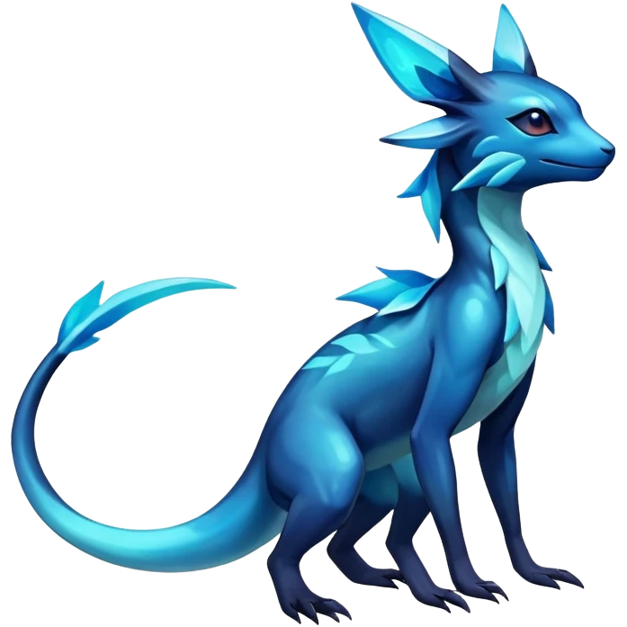 Colorful Dark Shiny Exotic Salandit-Aurorus-Glaceon-Fakémon-hybrid-creature (full body)  emoji