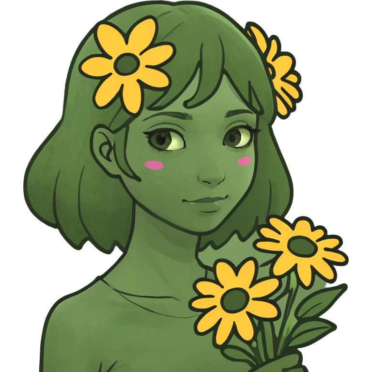 Girl with flowers emoji