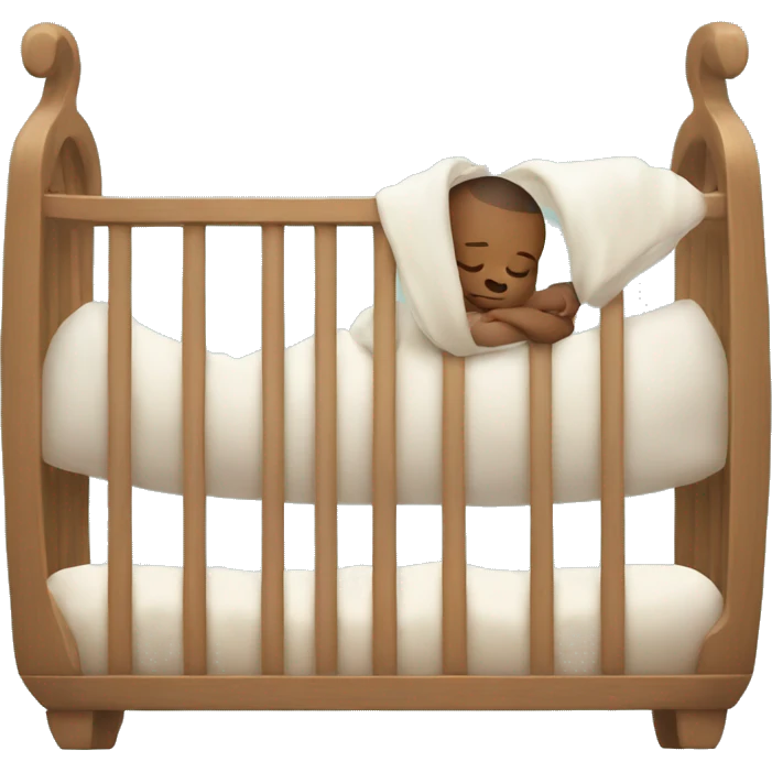 Baby sleeping in a giant crib emoji