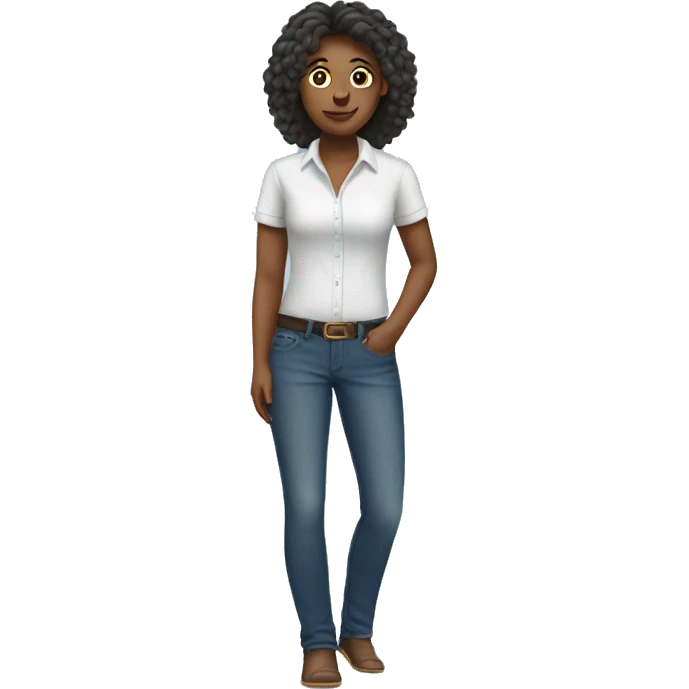 a woman in a shirt and jeans emoji