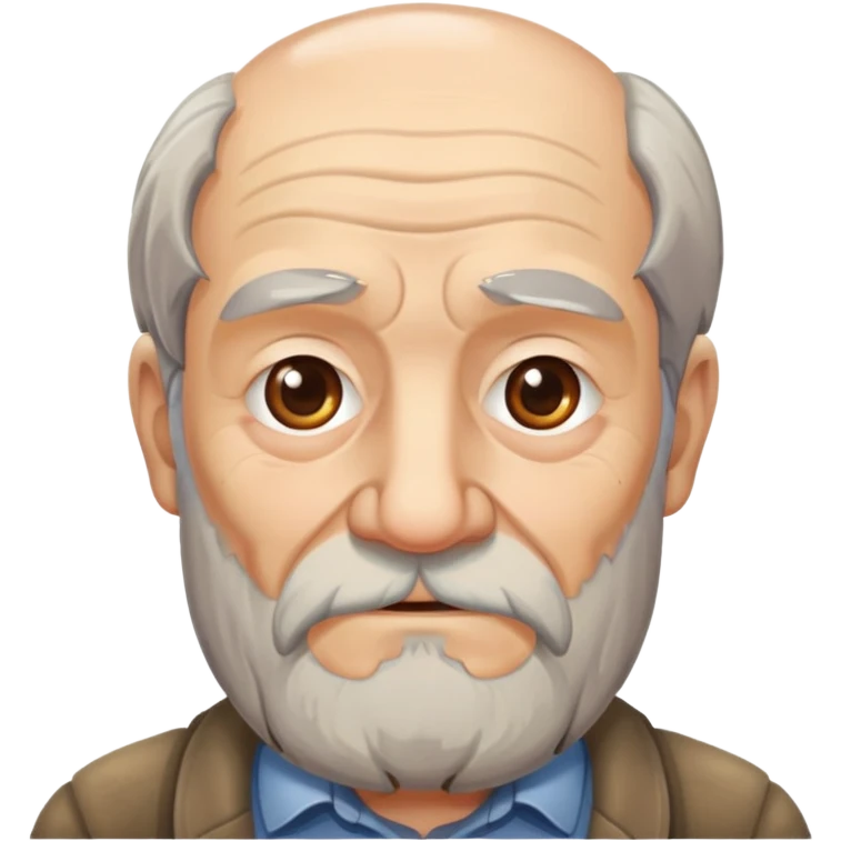 very old man with wrinkles and gray beard emoji