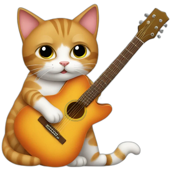 Cat with guitar emoji