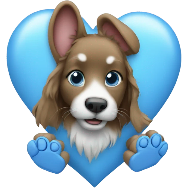 blue heart with paws emoji