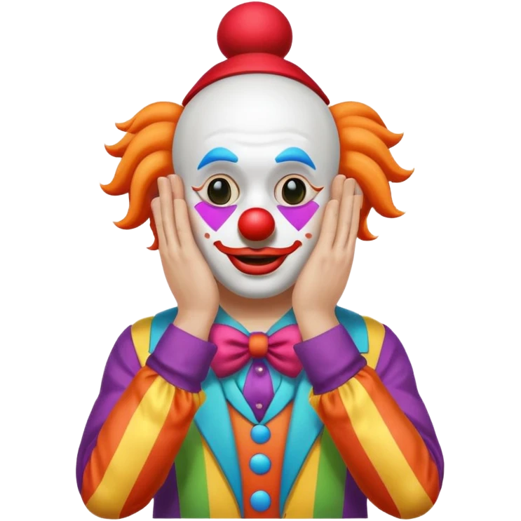 Clown covering eyes but showing butt emoji