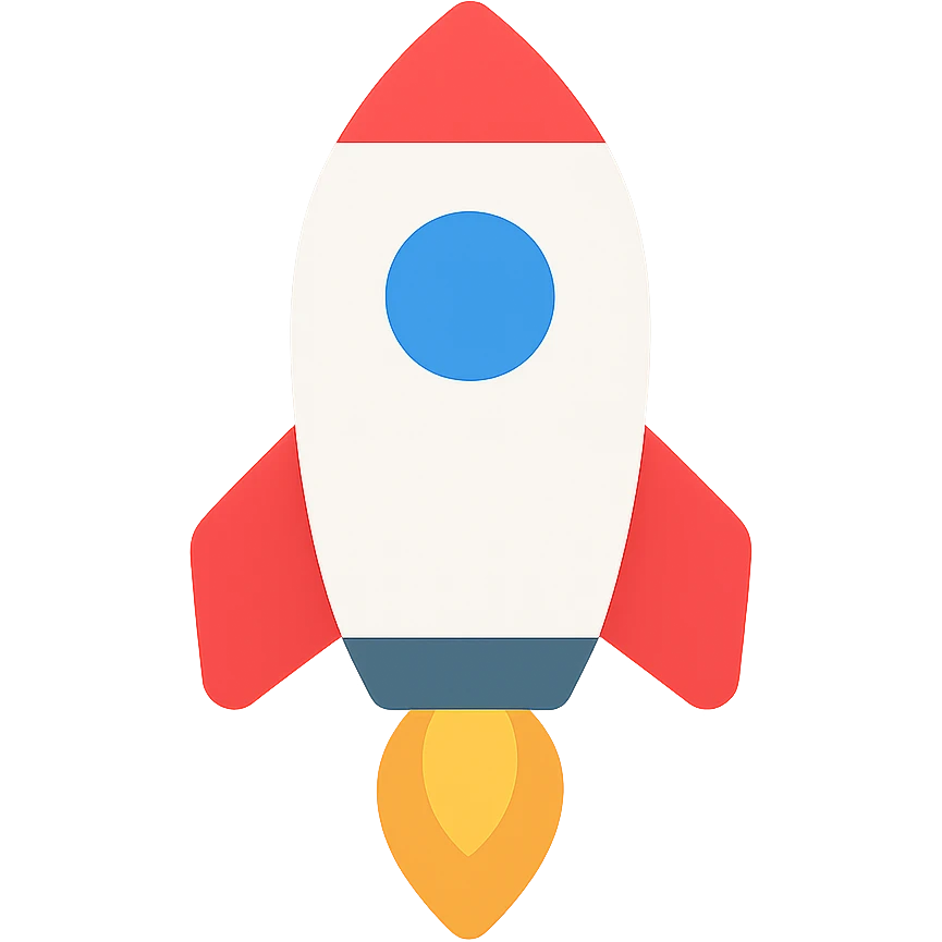 rocket icon, flat color icon style, minimal details emoji