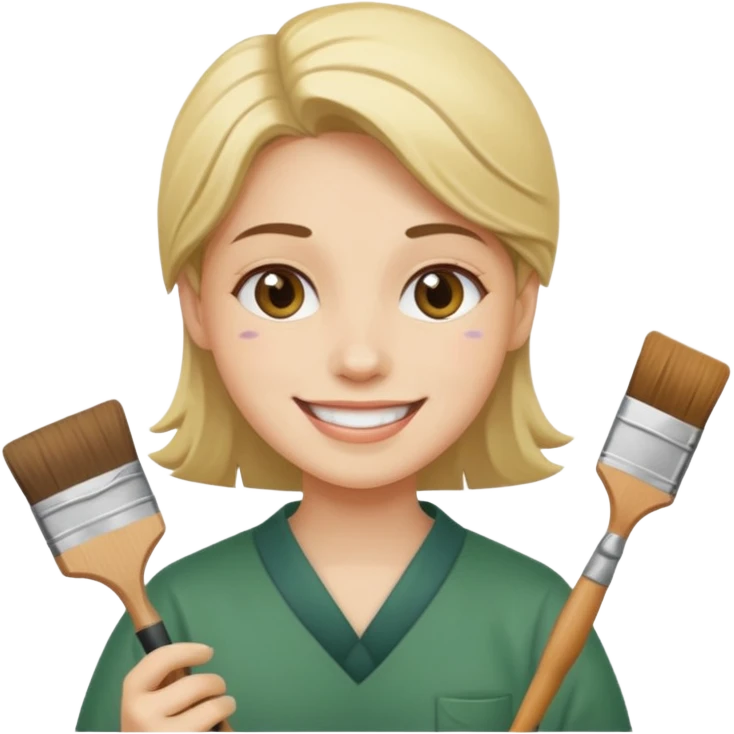 человек с кистью в руках emoji