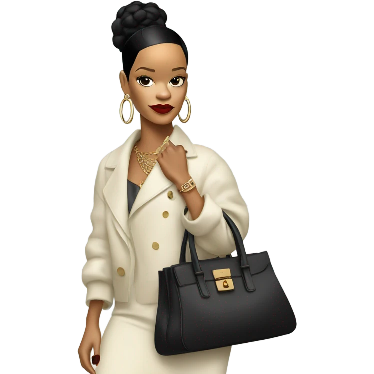 Rihanna with bag emoji