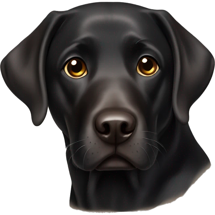 Black British Labrador with dark brown eyes emoji