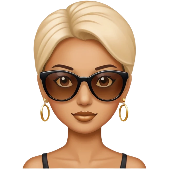 Woman with stylish sunglasses emoji