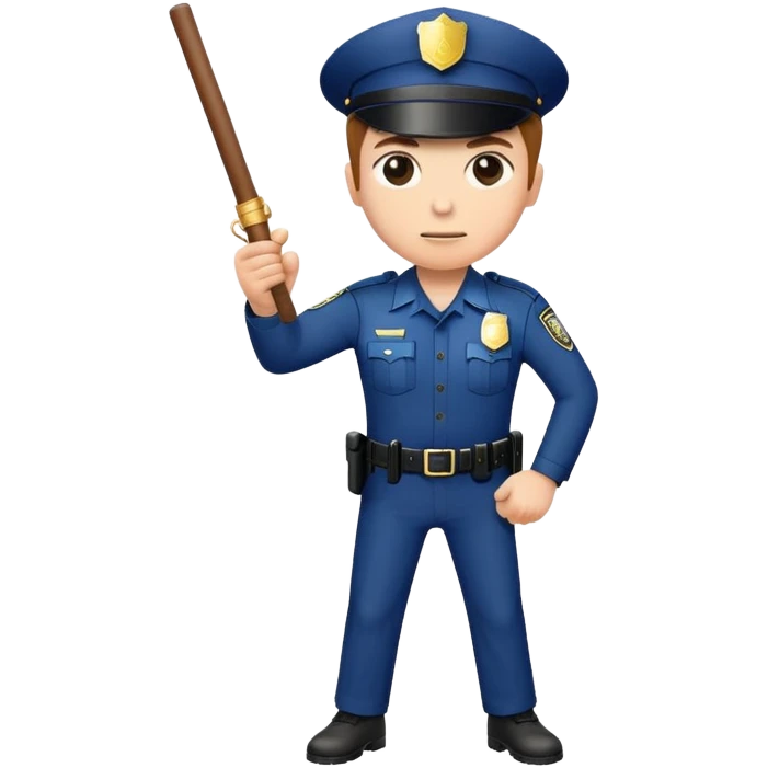 Policía golpeando con un baston emoji