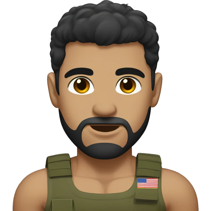 Caucasian, black hair, hairy body, Bodybuilder, high and tight military haircut, wearing undies emoji